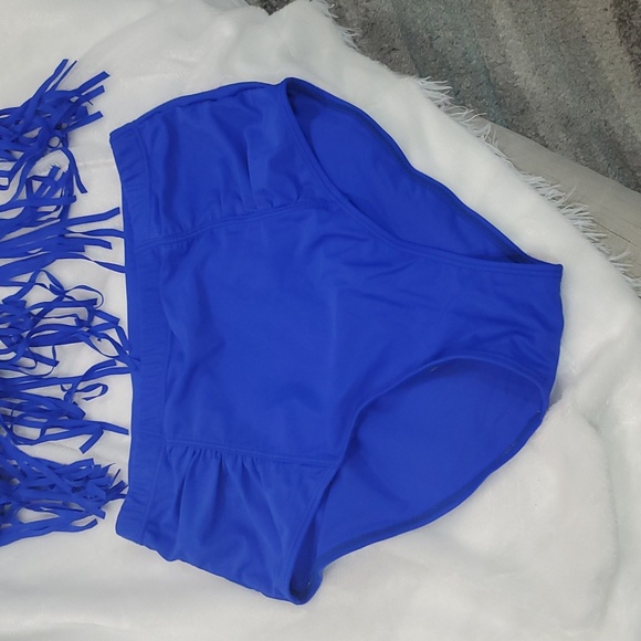 Womens Plus Size High Waist Fringe Swimwear Two Piece - Picture 2 of 6